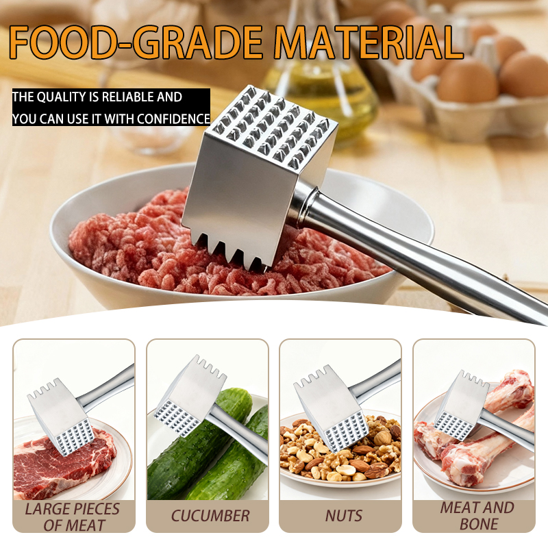Kitchen Tool Aluminium Meat Hammer - Efficient Tenderizer for Steak & Chicken