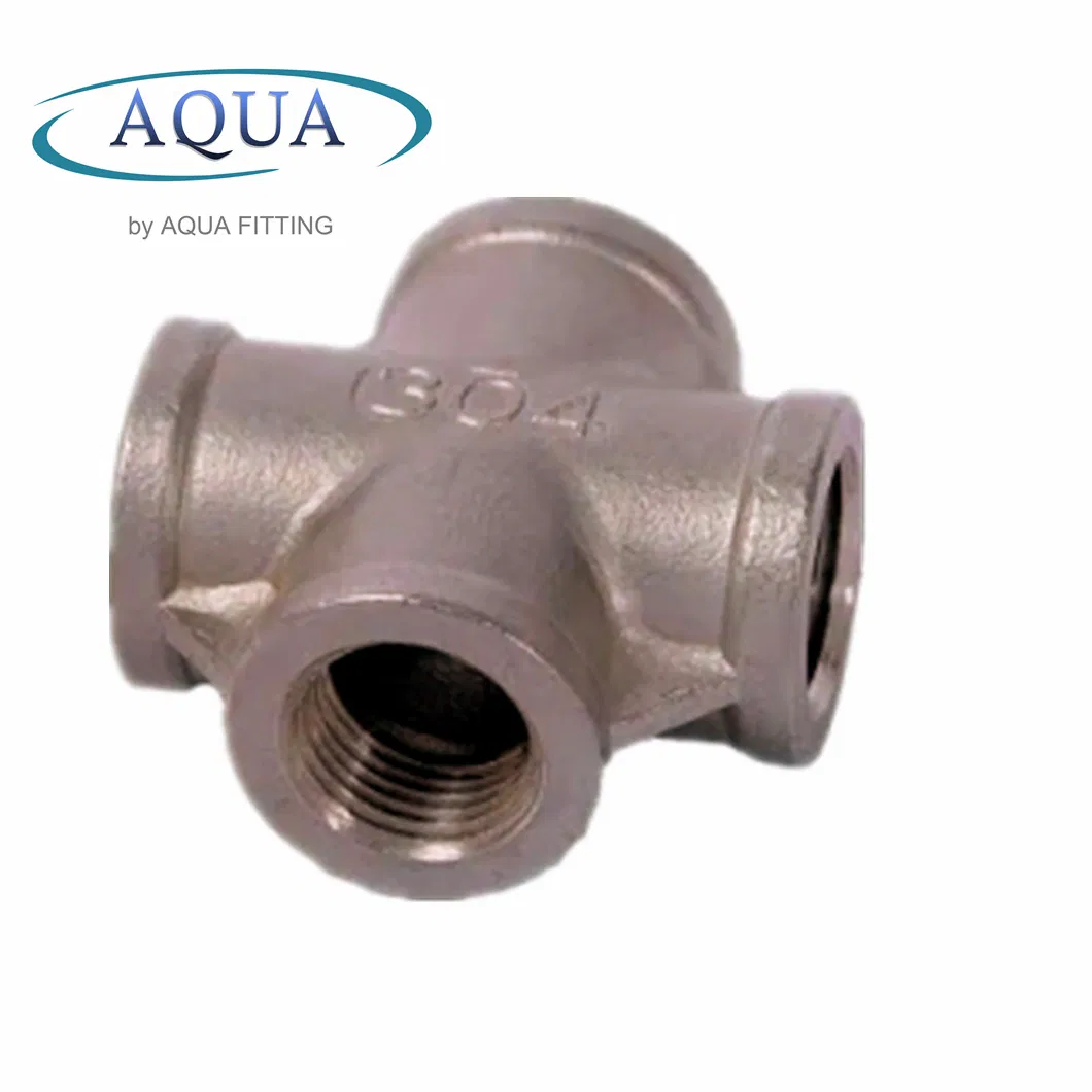ASTM/ ASME/ En/ JIS/ GB B16.5 Standard Stainless Steel Equal Reducing Threaded Pipe Fitting Cross