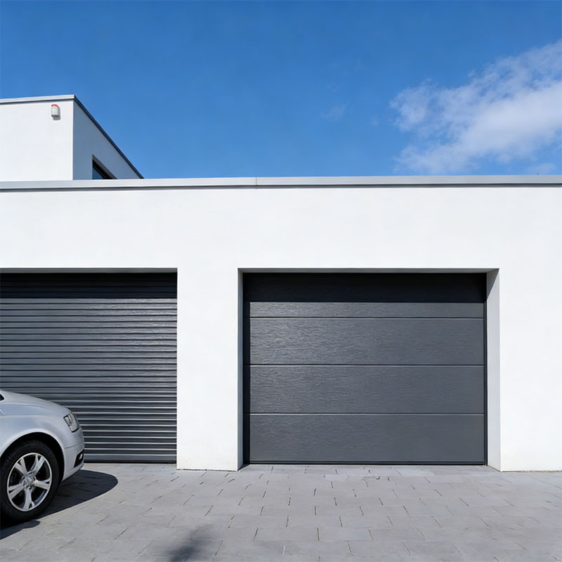 Villa Steel Panel Sectional Black Automatic Garage Door