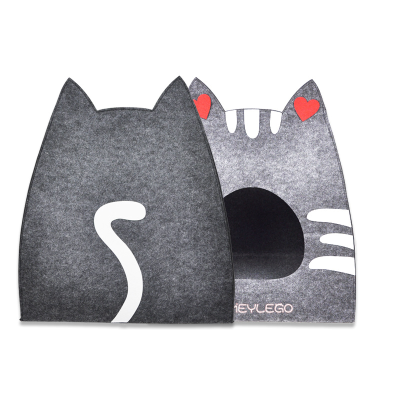 Large Washable Felt Cat Bed for All Seasons