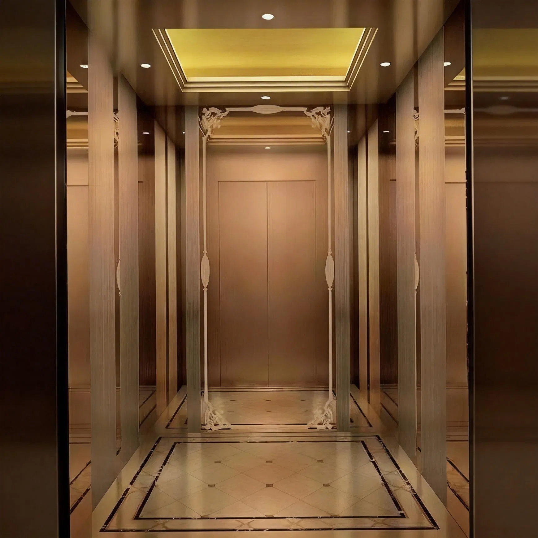 Premium Stainless Steel Elevator Car Panel with Unique Textured Design