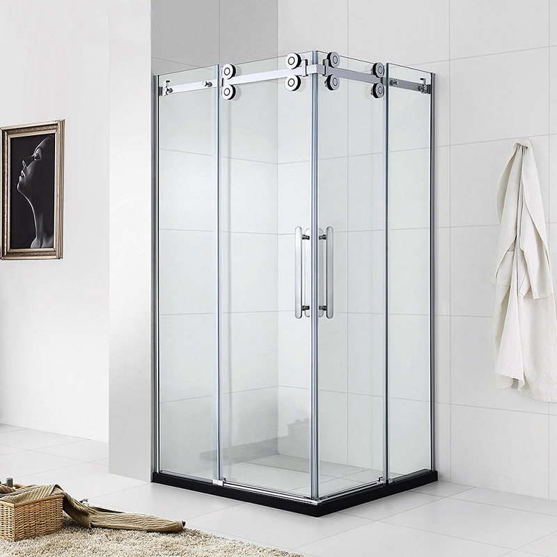 Square Simple Large Pulley Double-Door Split Shower Door 304 Stainless Steel Integrated Shower Room