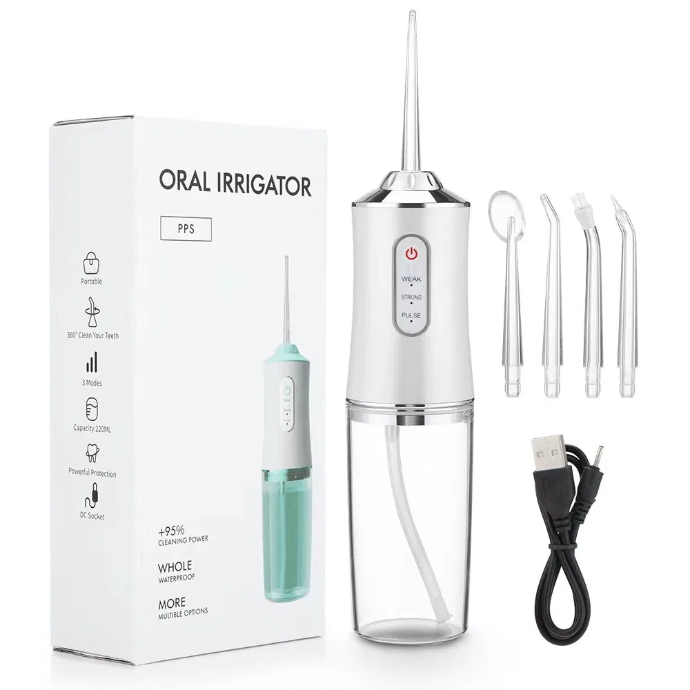 4-in-1 Cordless Electric Teeth Flosser Portable for Oral Irrigator with DIY Mode 4 Jet Tips for Optimal Oral Care