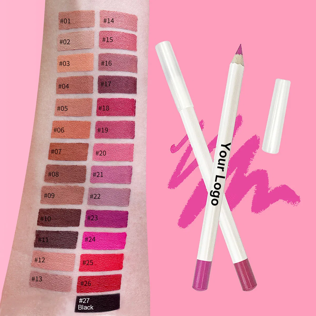 Custom Your Own Brand Matte Nude Brown Lip Liners Vegan Creamy Lipliner Private Label Lip Liner