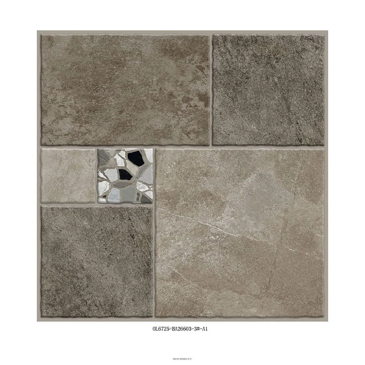 Керамогранит матовый Rustic 600x600 мм, серия Dark