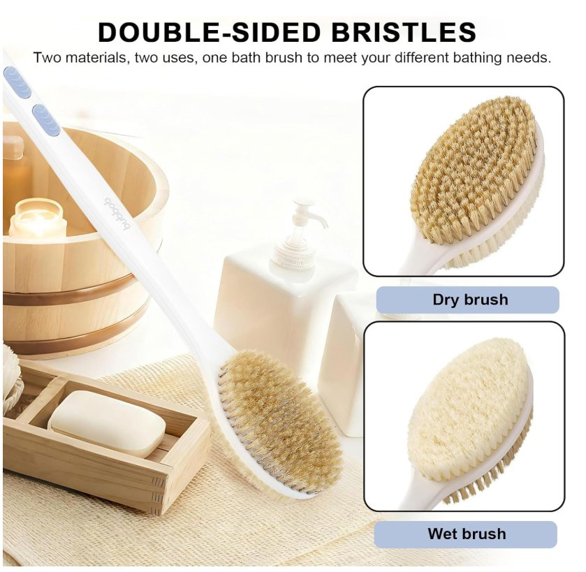 Back Scrubber Double Sided Bath Brush Body Brushwith Long Handle