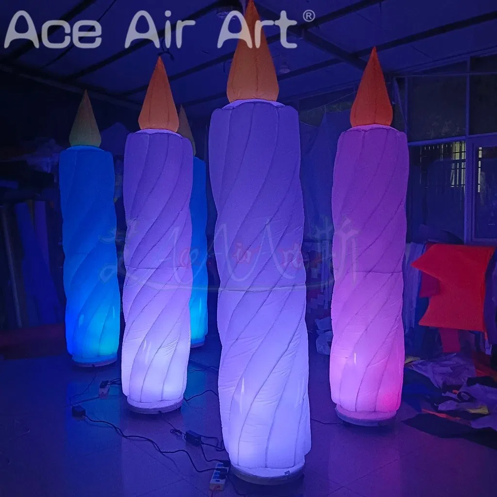 Giant LED Inflatable White Candle Christmas Decoration with Air Blower for Outdoor Events and Advertising