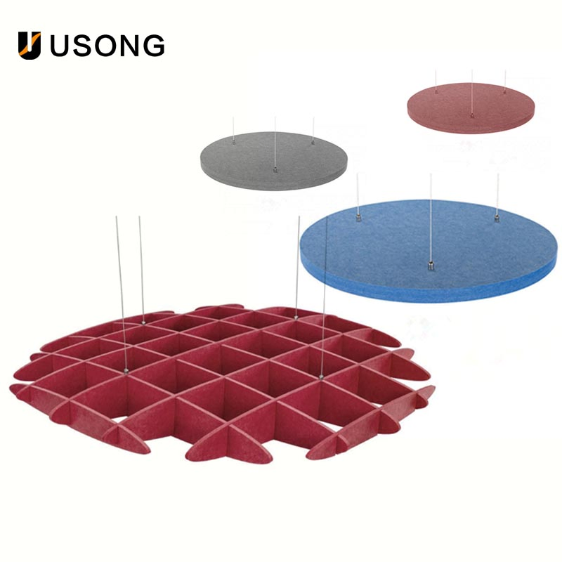 Customizable Pancake Suspended Pet Acoustic Ceiling with E0 Environmental Protection