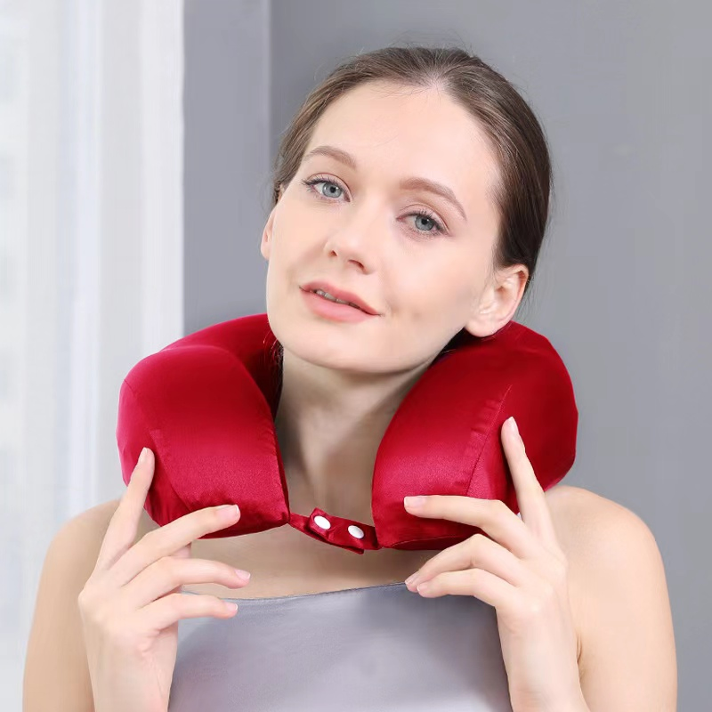 Custom 100% 6A Grade Mulberry Silk U-Shaped Pillow for Travel