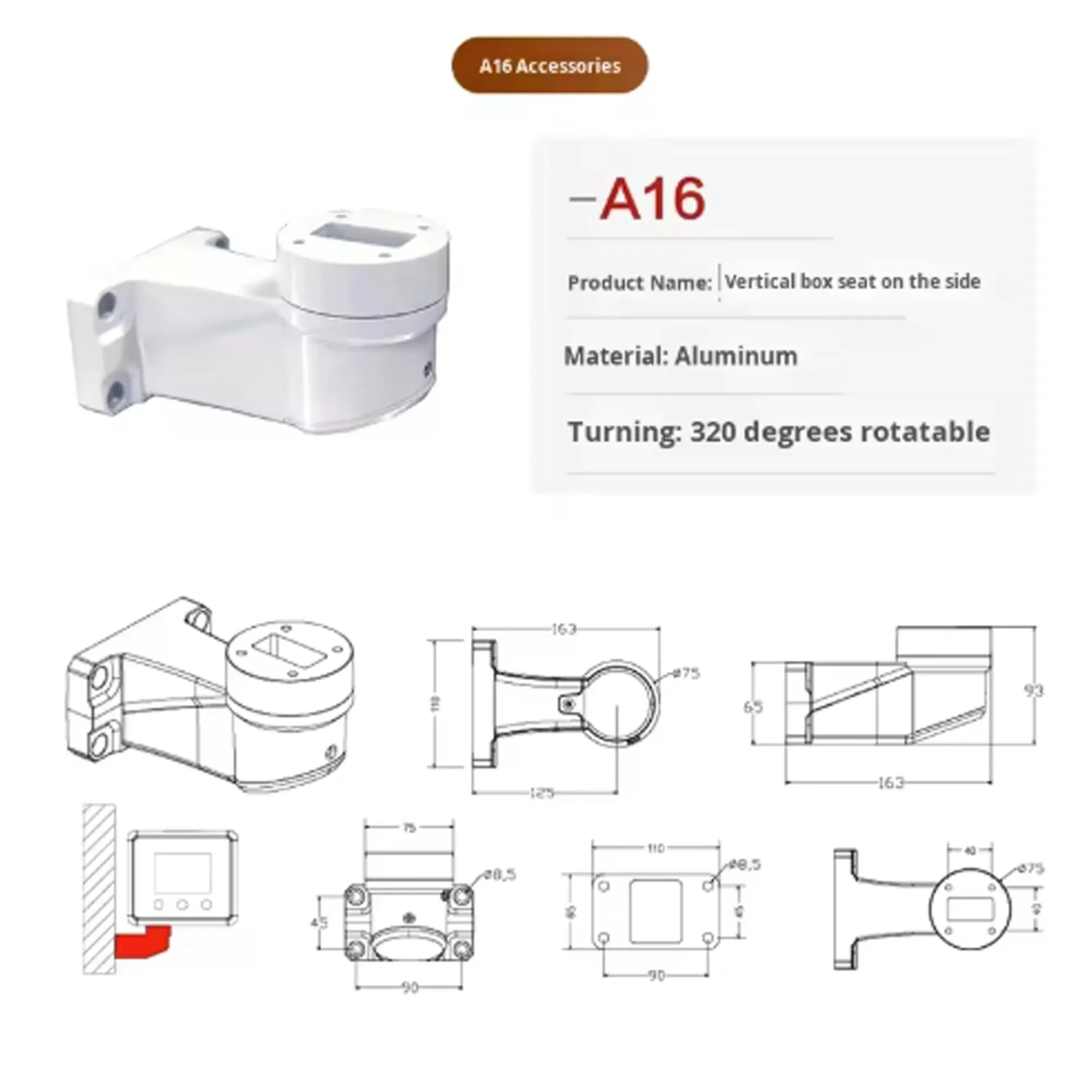 30/50 Model Aluminum Alloy Profile Cantilever Bracket Assembly Connector Touch Screen Enclosure