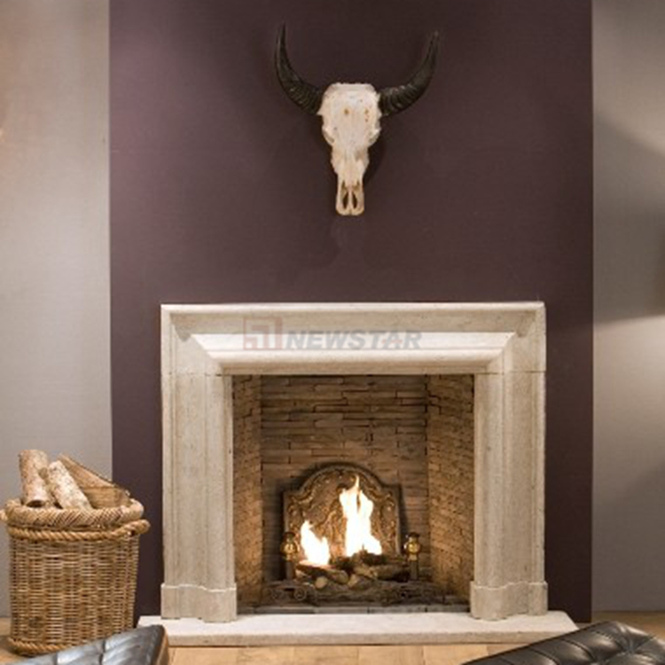 Newstar Factory Price Hand Carved European Simplicity Marble Fireplace Lime Stone Frame Home Appliance