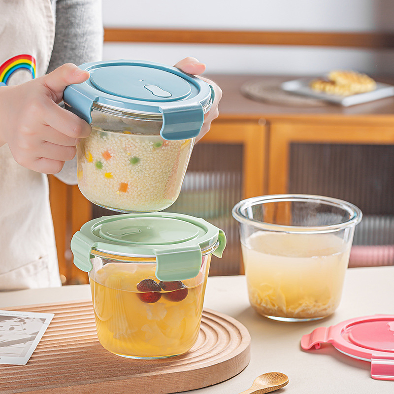 700ml Microwave-Safe High-Borosilicate Glass Airtight Food Container for Office Workers