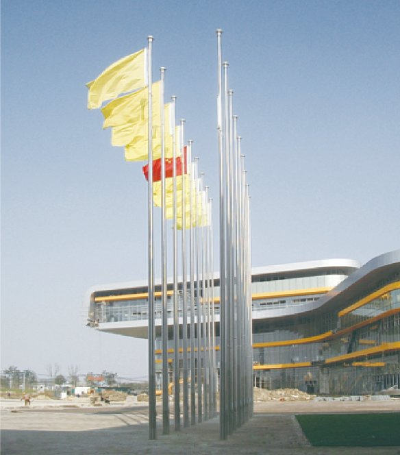 Anodized Flag Pole with Anchor Bolt Mounting