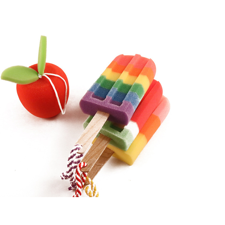 Newest Popsicle Cute Shower Sponges Soft Bathing Scrub for Kids Birthday/Christmas Gift Lovely Rainbow Baby Bath Sponge