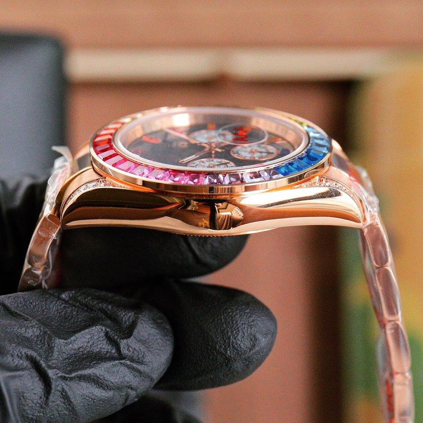 Luxury Rainbow Circle Watch, Stainless Steel Wristwatch, Wholesale