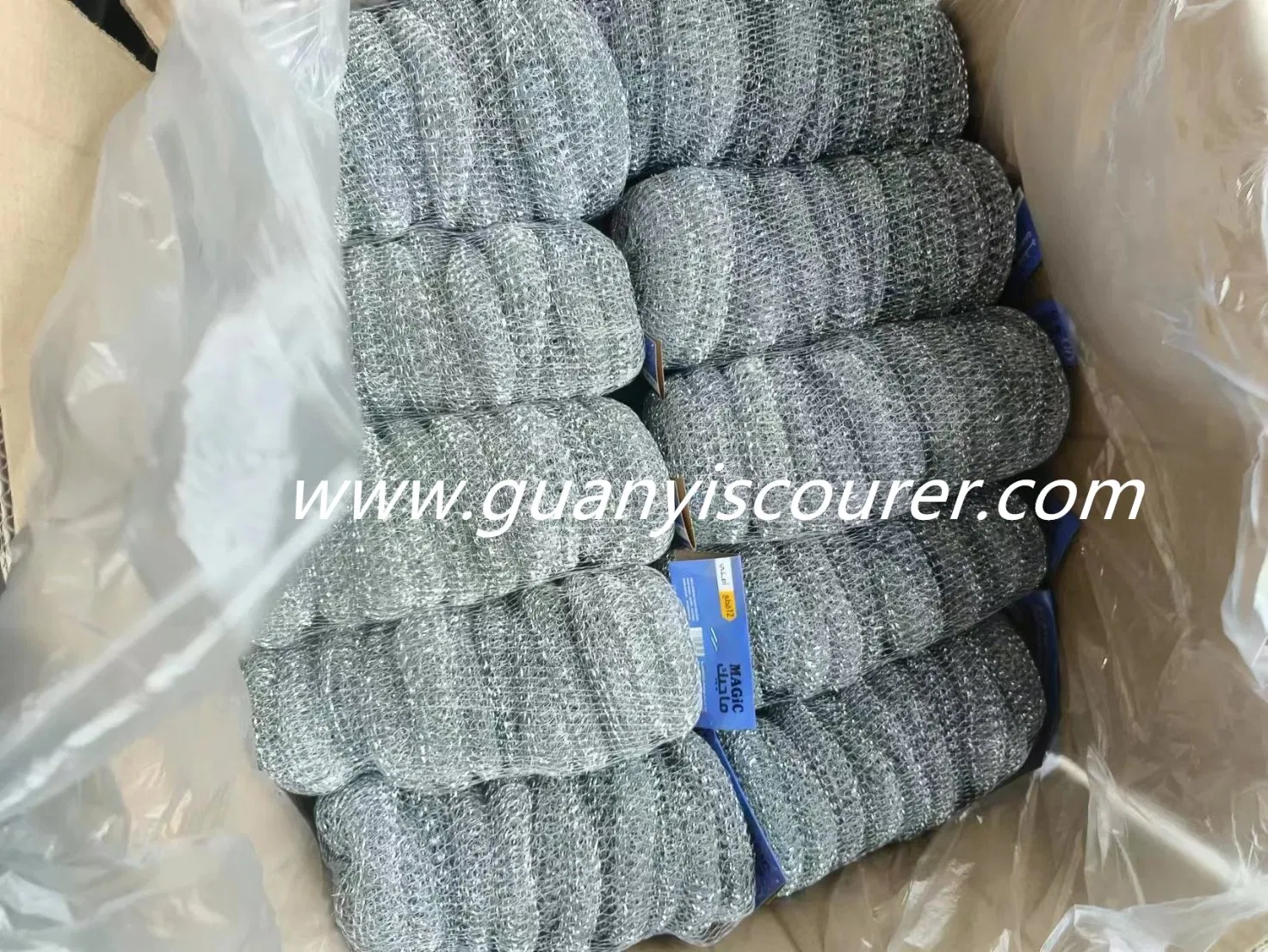 Galvanised Steel Wire Iron Sponge Metal Mesh Pot Scourer in Cleaner Scrubber