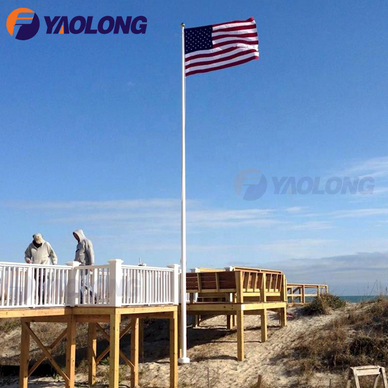 30FT 50FT 60FT 70FT 304 316L Stainless Steel Reliable Flag Pole Aluminum Alloy High Quality Flagpole