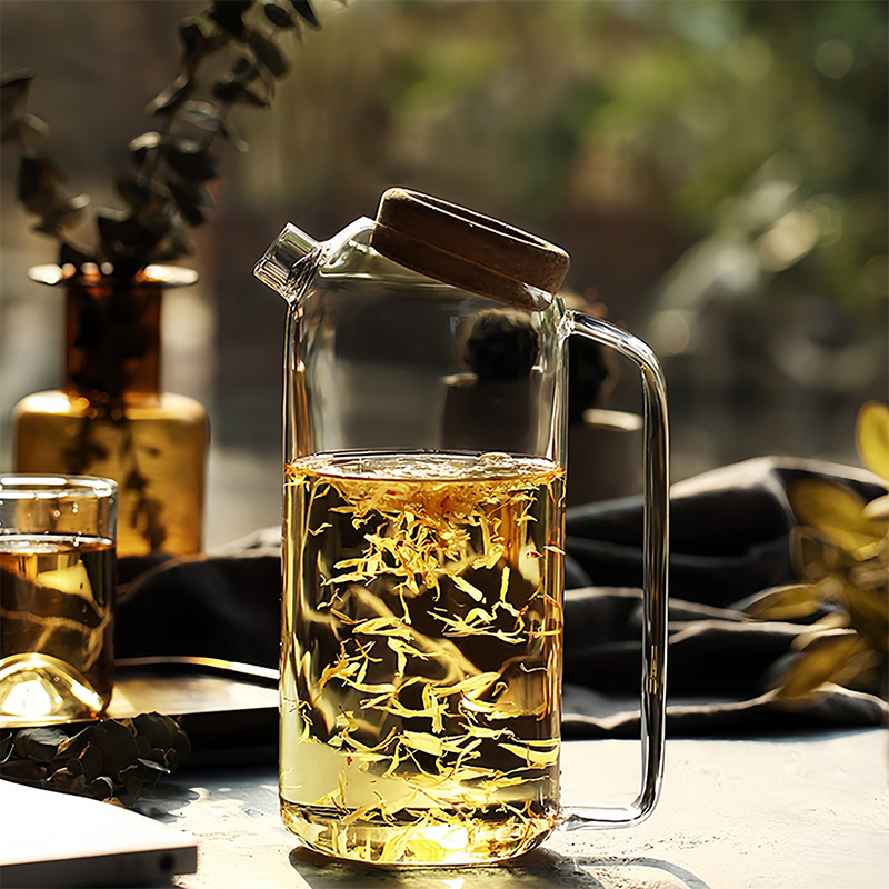 800ml 1200ml 1800ml Large Capacity Summer Iced Fruits Tea Maker Water Jug Pitcher with Cork Lid Kettle