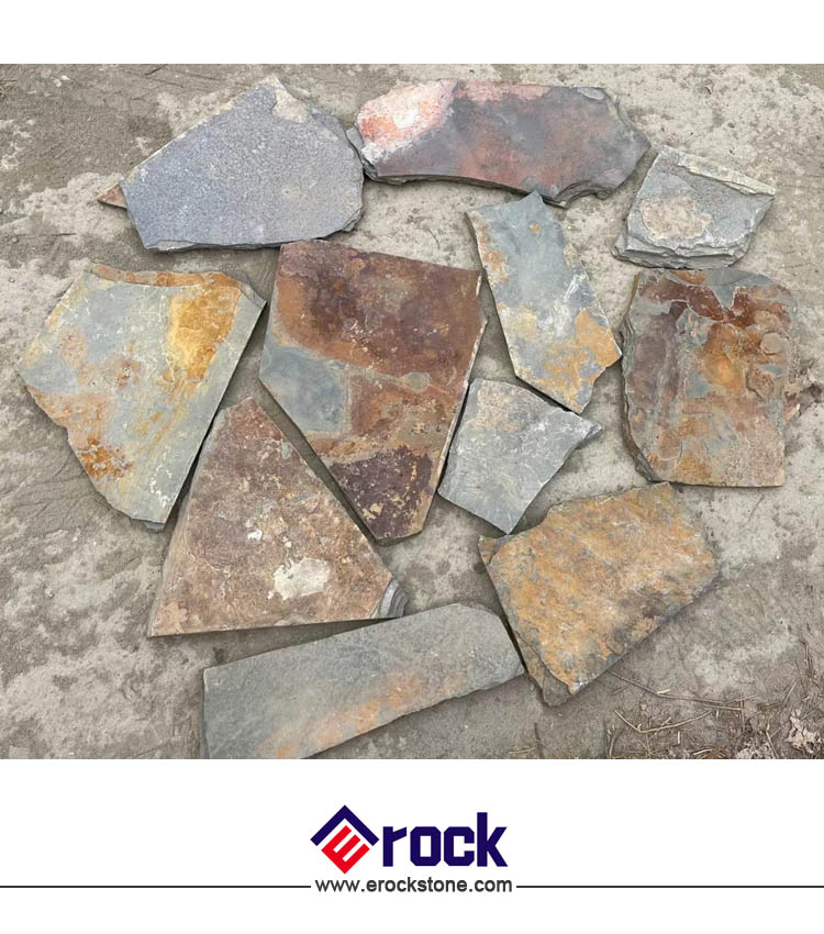 Black/Blue/Yellow Rusty Slate Crazy Paving Stone Pattern for Walkway Pavers