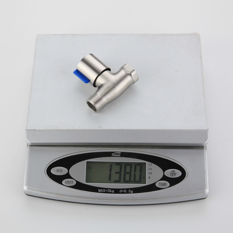 304 Stainless Steel Straight Through Valve Wire Drawing Water Pipe Valve G1/2 Stop Valve