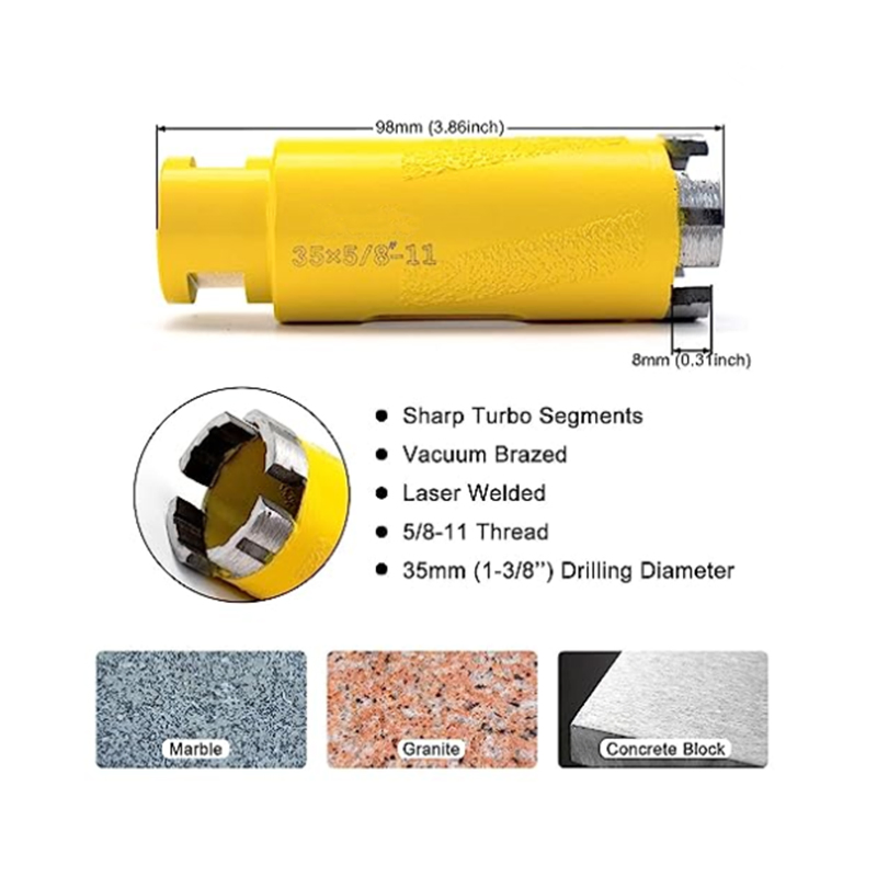 Алмазная коронка Granite для гранита, вакуумная пайка