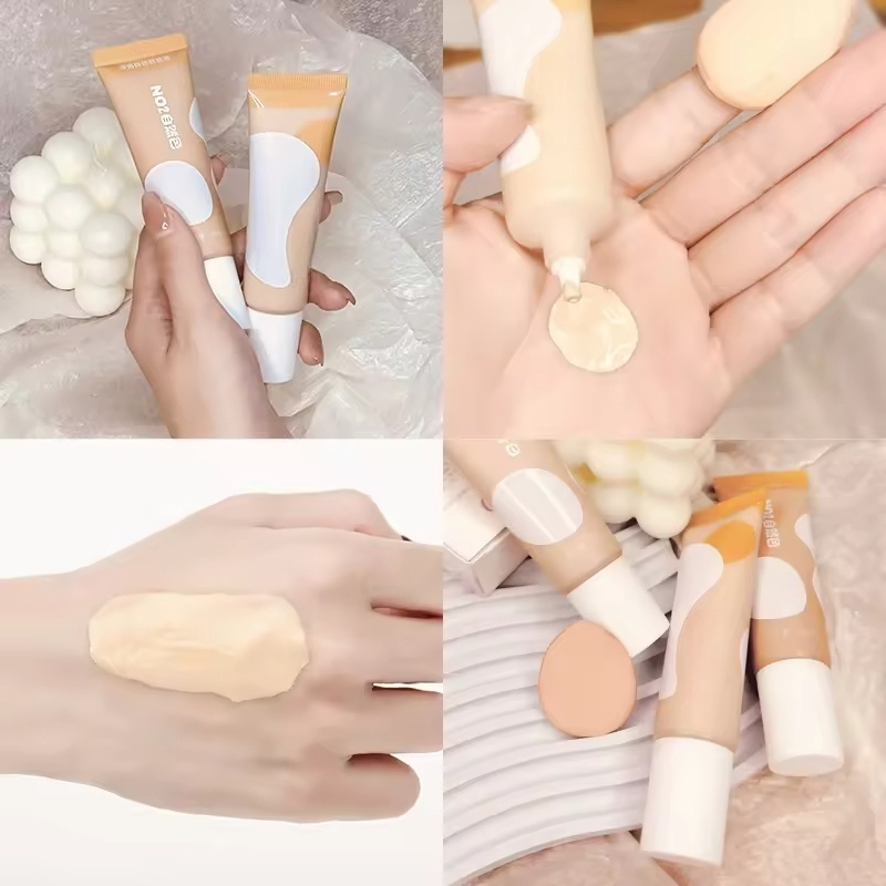 Moisturizing Semi-Matte Liquid Foundation - Medium Coverage Buff Foundation for Oily Skin, Lightweight Non-Comedogenic Makeup