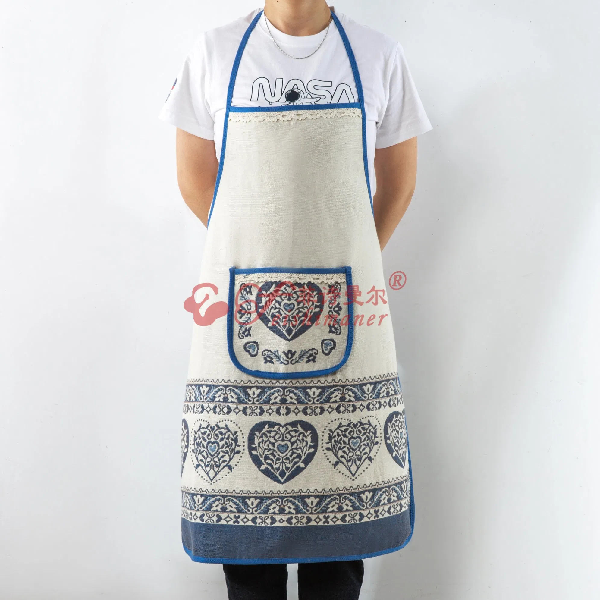 Unisex Cleaning Housework Dustproof Cooking Kitchen Apron Cotton Hemp Restaurant Apron