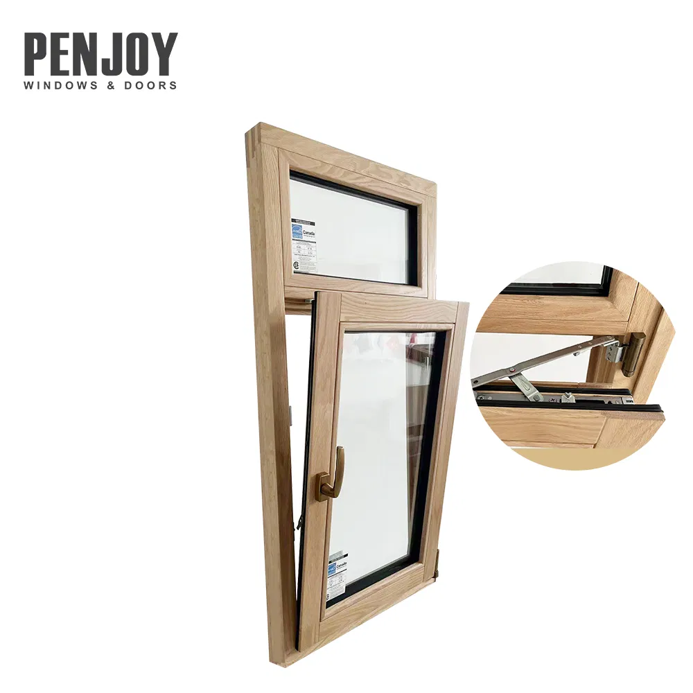 Double Glazed Soundproof Solid Wood Window for Office Building Wood Window