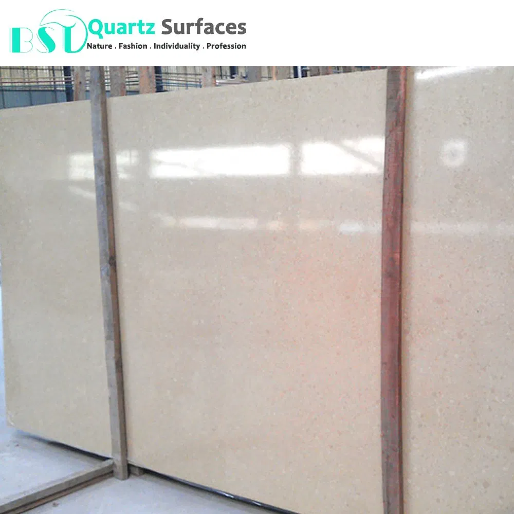 Beige Color Quartz Stone Dining Table Top