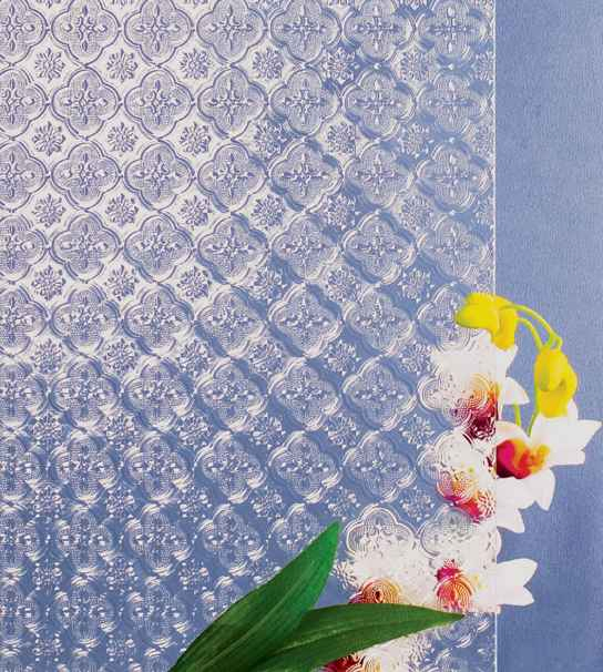 3mm-10mm Clear Figured Patterned Glass with Karatachi, Mitlite/Flord/Moru/ Nashiji/Dark Nashiji Optional