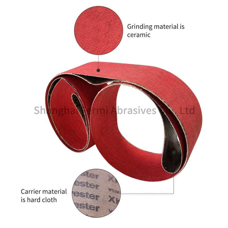 20*520mm, P80 German Premium Ceramic Abrasive Sanding Belts for Knife Polishing