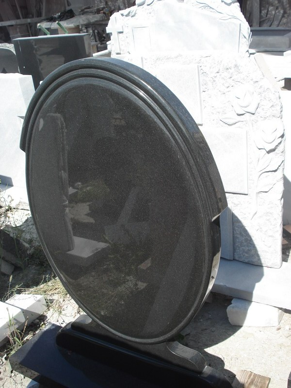 Black Polished Cross Tombstone Double and Single Monument