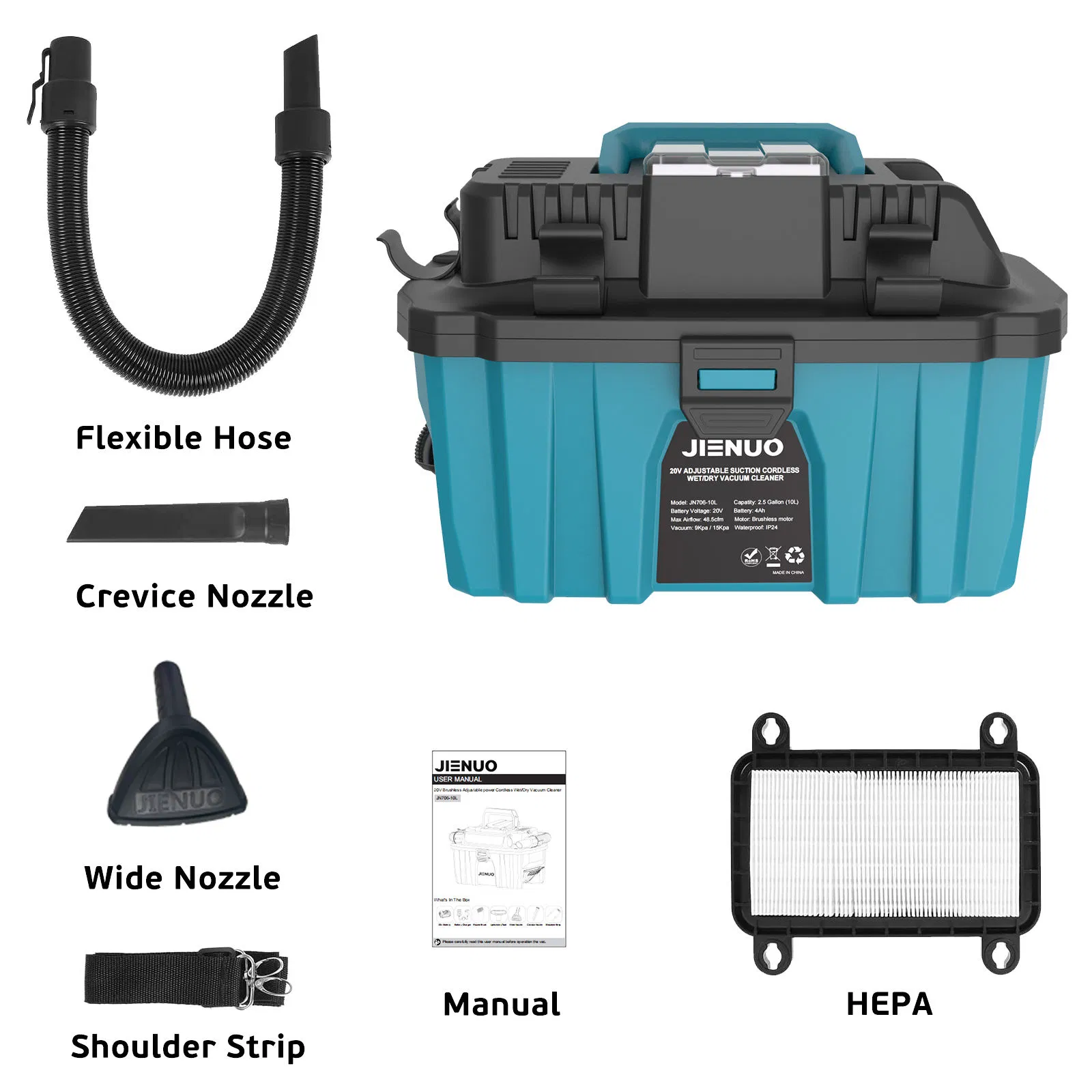 2.5 Gallon Brushless Vacuum Cleaner Cordless Vacuum Cleaner for Car