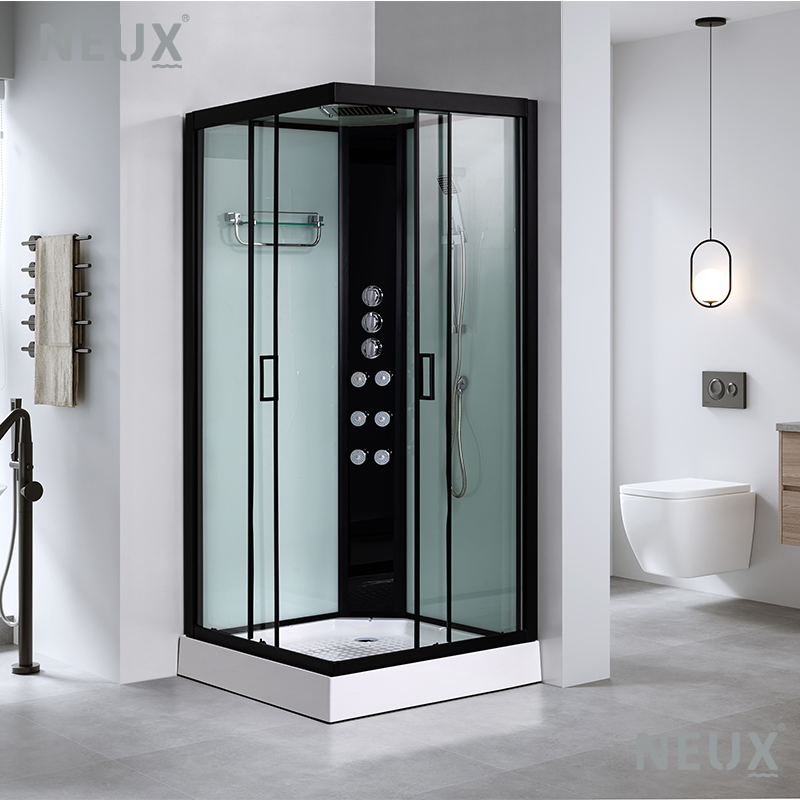 Nexu's 2 Doors Sliding Open Style Square Shower Cabin with Hydromassage Shower Room with Tray