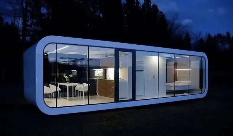 Large Prefab Modern Tiny Apple Cabin House 20FT 40FT Portable Prefabricated Home