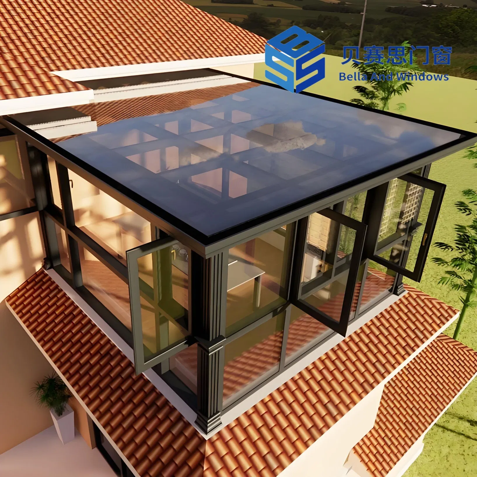 25+ Years Engineer Experience Factory Outlet Unobstructed Panoramic Skylight Aluminum Sunroom with 36 Months Warranty and Lifetime After-Sale Services