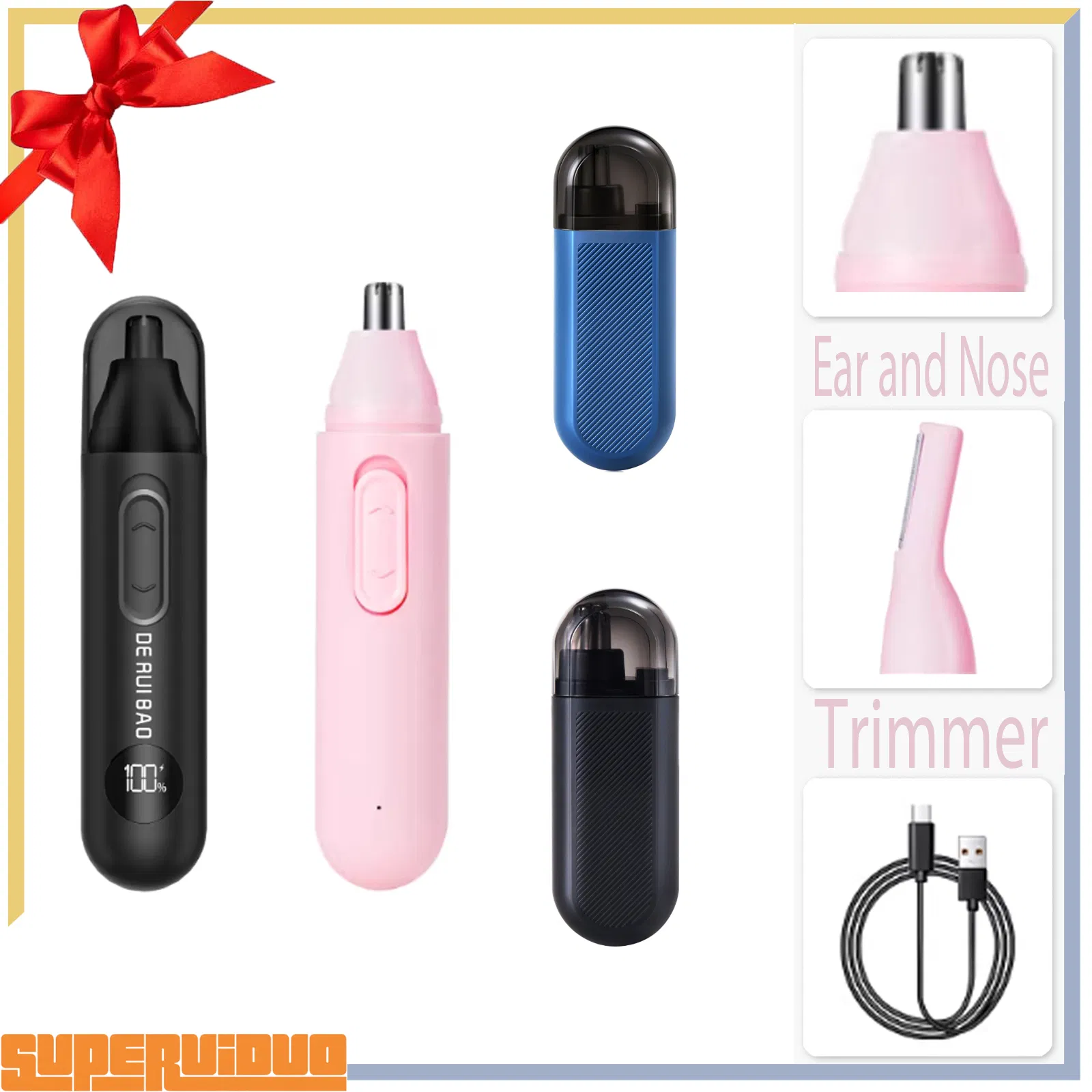 Intelligent Battery Percentage Monitor Nose Hair Trimmer