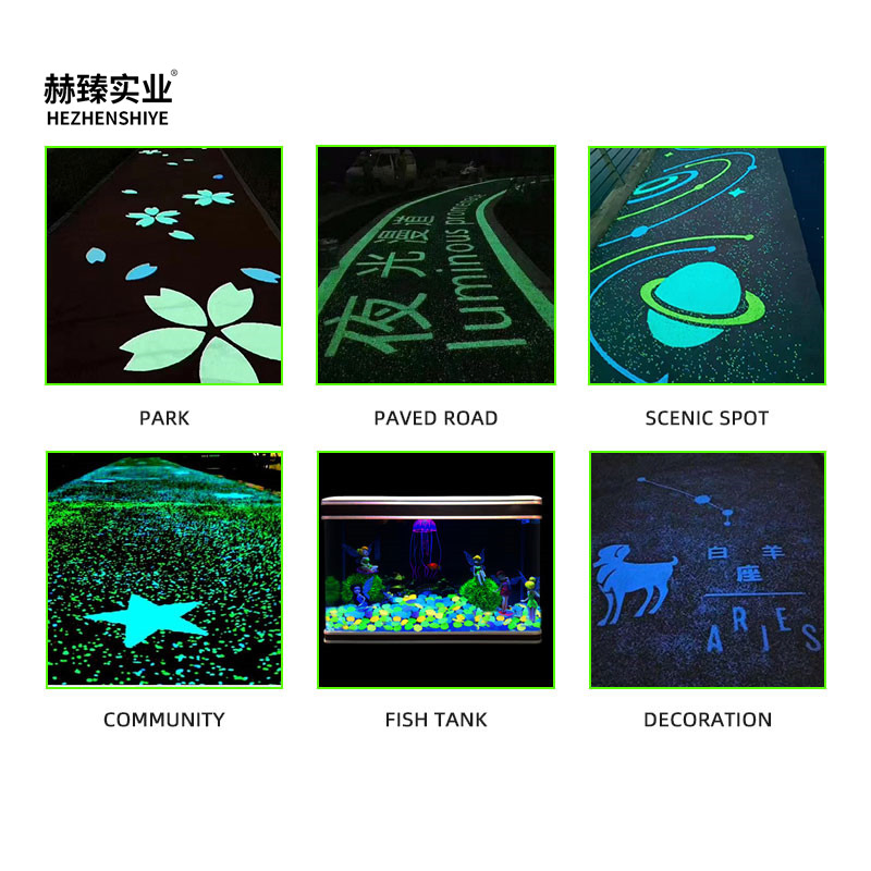 a Factory with Readily Available Luminescent Stone Creates Nighttime Effects for Gardens, Courtyards, and Pathways Using Luminescent Gravel.
