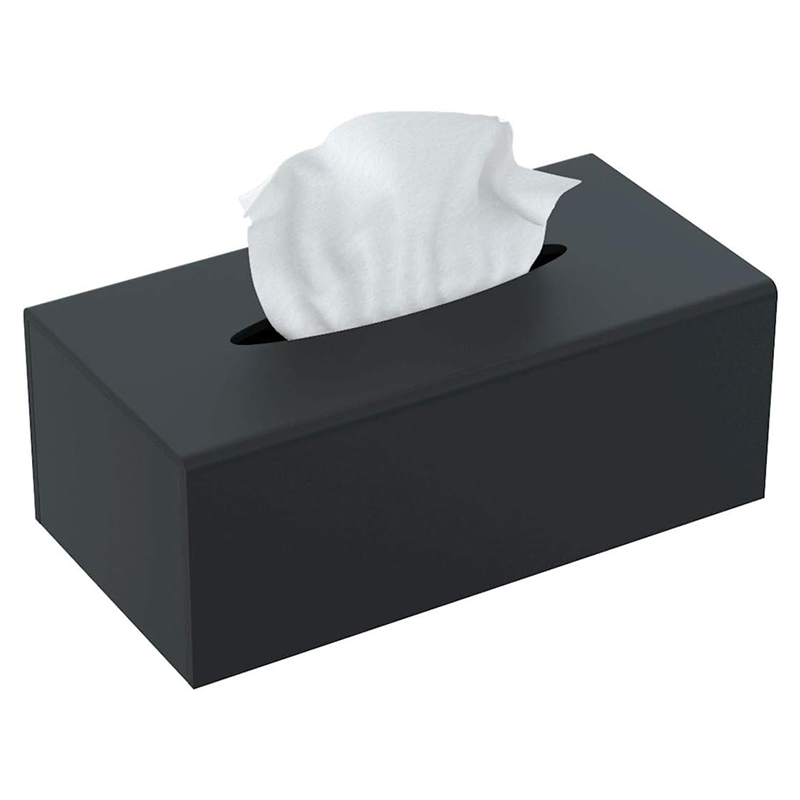 Acrylic Tissue Box Square Clear Cover, Rectangular Holder for Bathroom Facial Napkins, Table Dryer Sheet Dispenser for Kitchen and Car