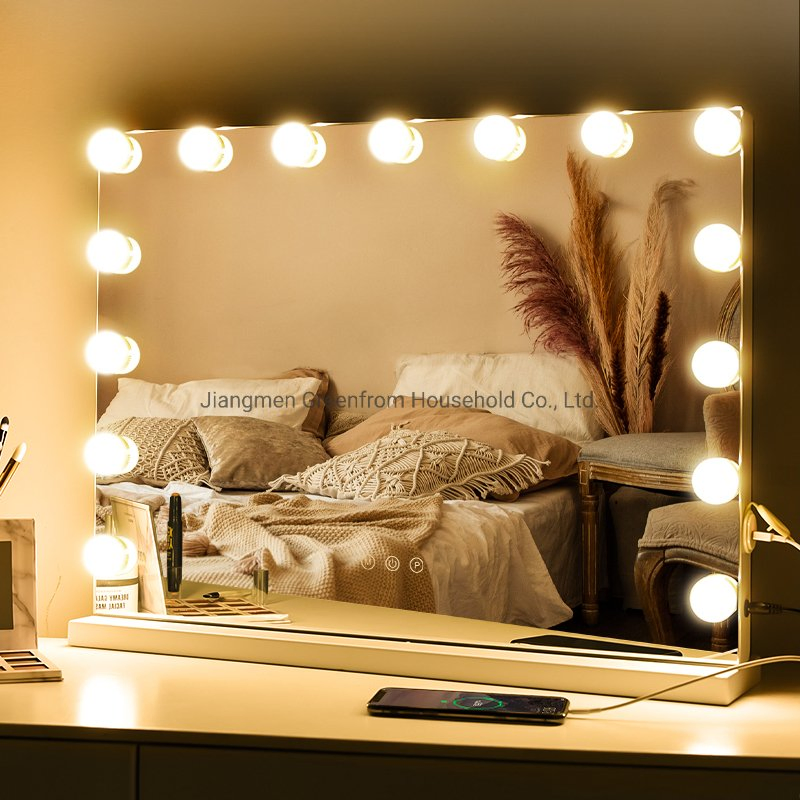 15 Light Bulbs Hollywood Mirror Three Lighting Tones