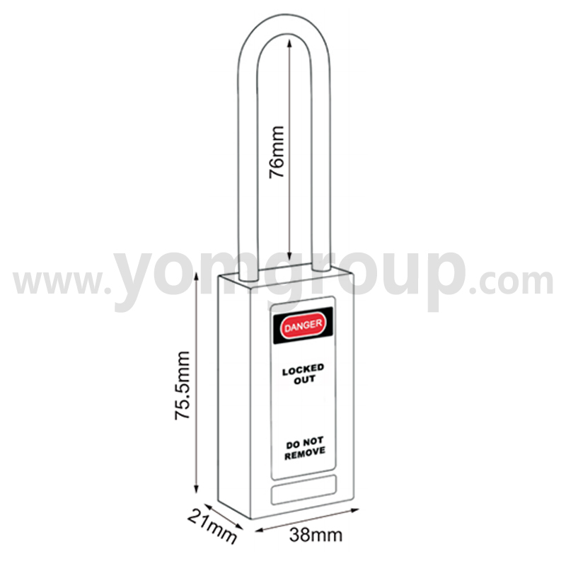 Long Body Type Safety Lockout Padlock with 25mm 38mm 76mm