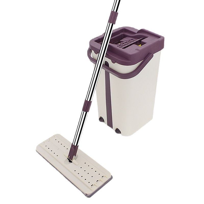 Wholesale Microfiber Flat Mop Plastic Self Squeeze Floor Cleaning Household Items Hands Free Stainless Steel Mop with Bucket Set Spin Mop