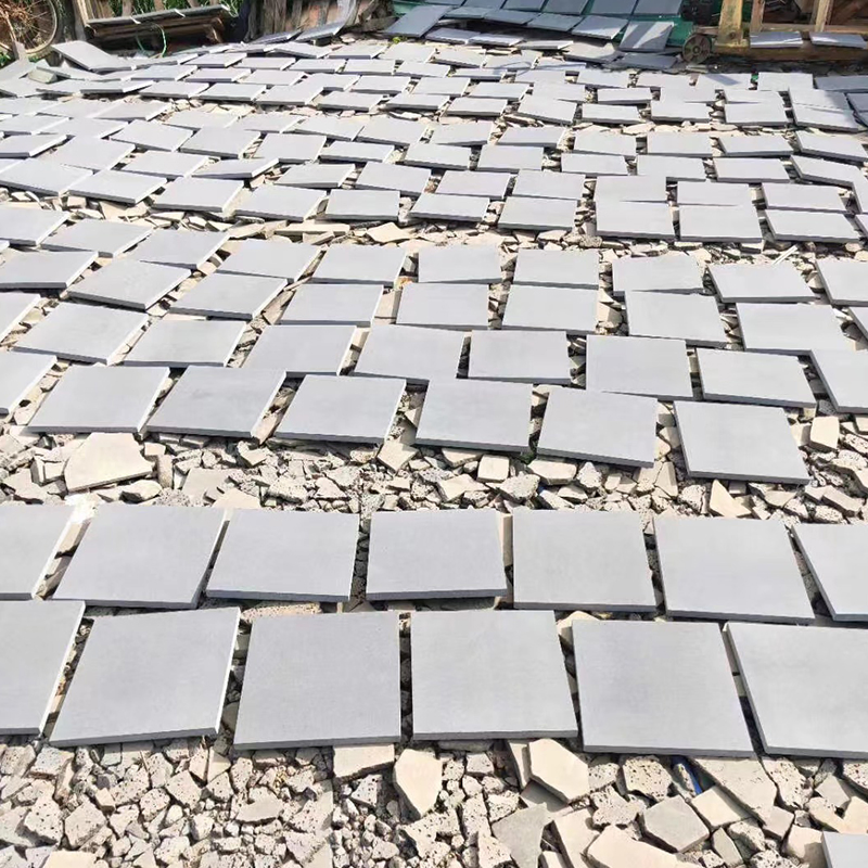 Honed/Rough Volcanic Stone Waterproof Landscaping Garden Paving Stone Black Grey Andesite Tile