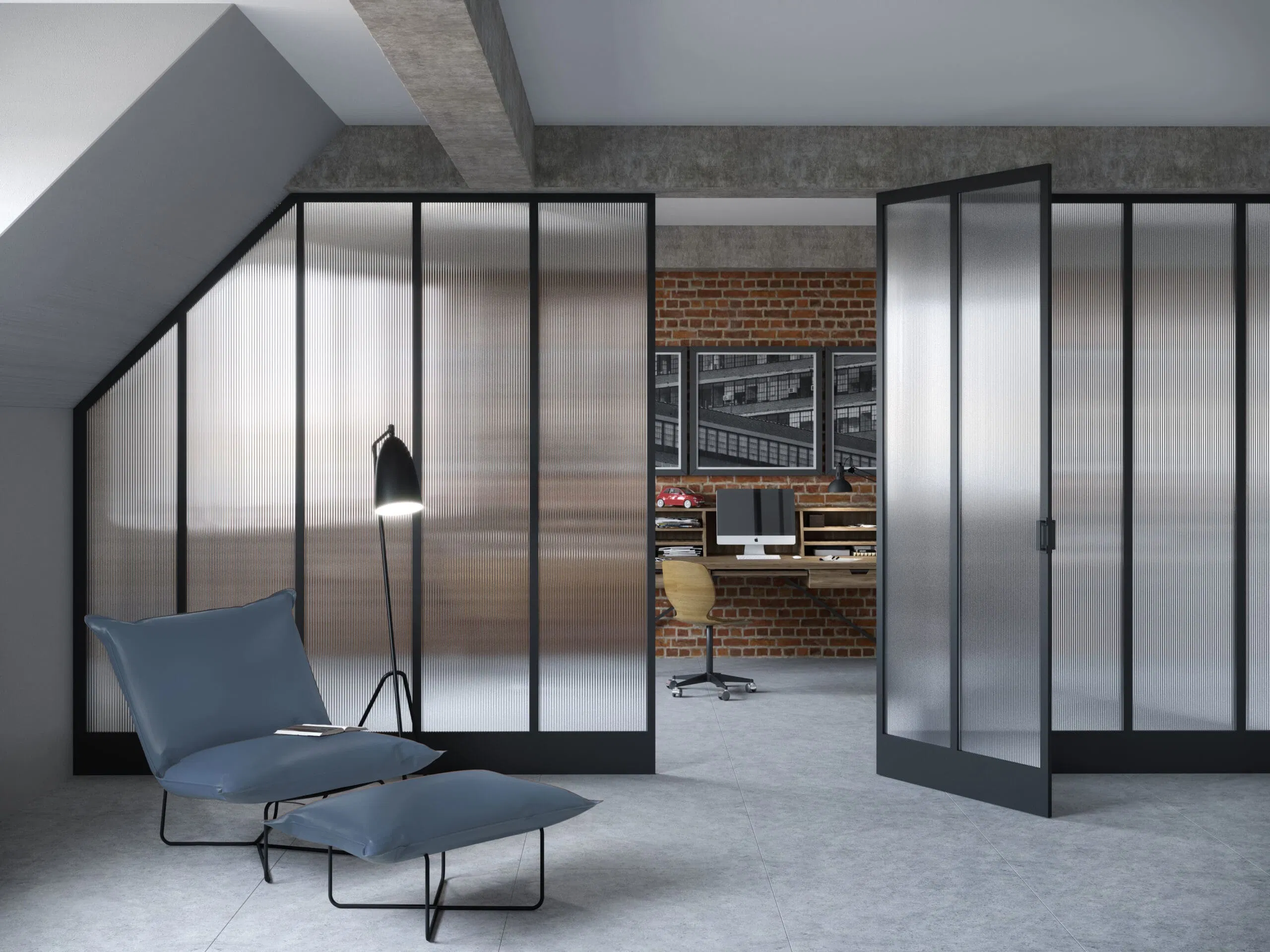 Vertical Ribbed Decorative Patterned Glass for Interior Partitions