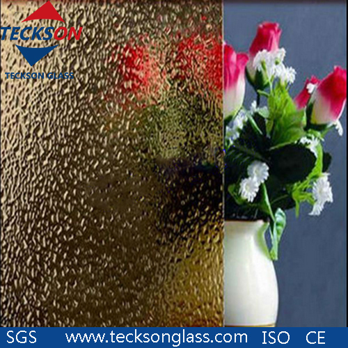 3-8mm Bronze Diamond /Nashiji Patterned Figured Sheet Glass for Building
