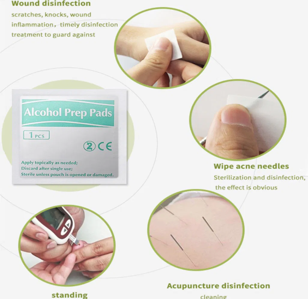 FDA CE Approved 70-75% Isopropyl Alcohol Swabs Sterile Ipa Acohol Prep Pad