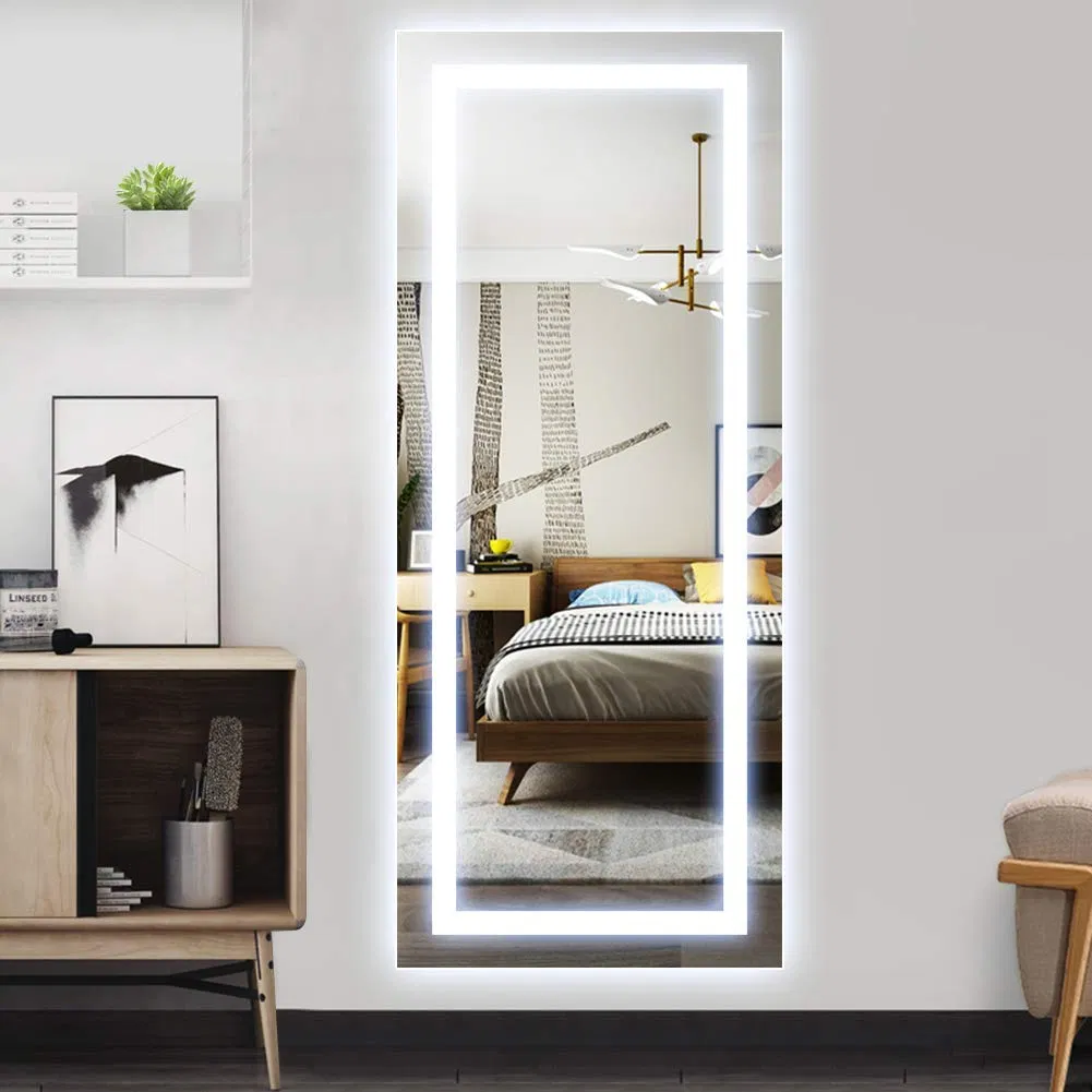 5mm 24inx55in Wall Mounted Full Length Bathroom LED Lighted Anti-Fog Mirror