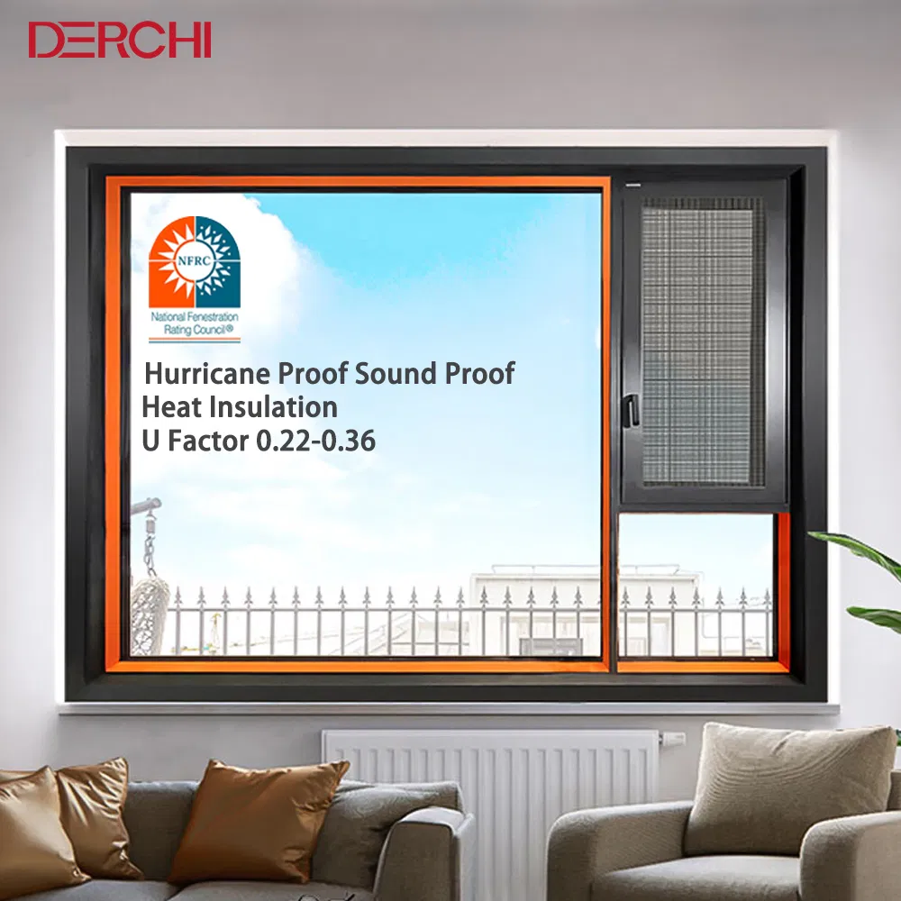 High-End Thermal Break Aluminium Frame Doors and Windows Guangdong Bedroom Window Screen Integrated Glass Windows