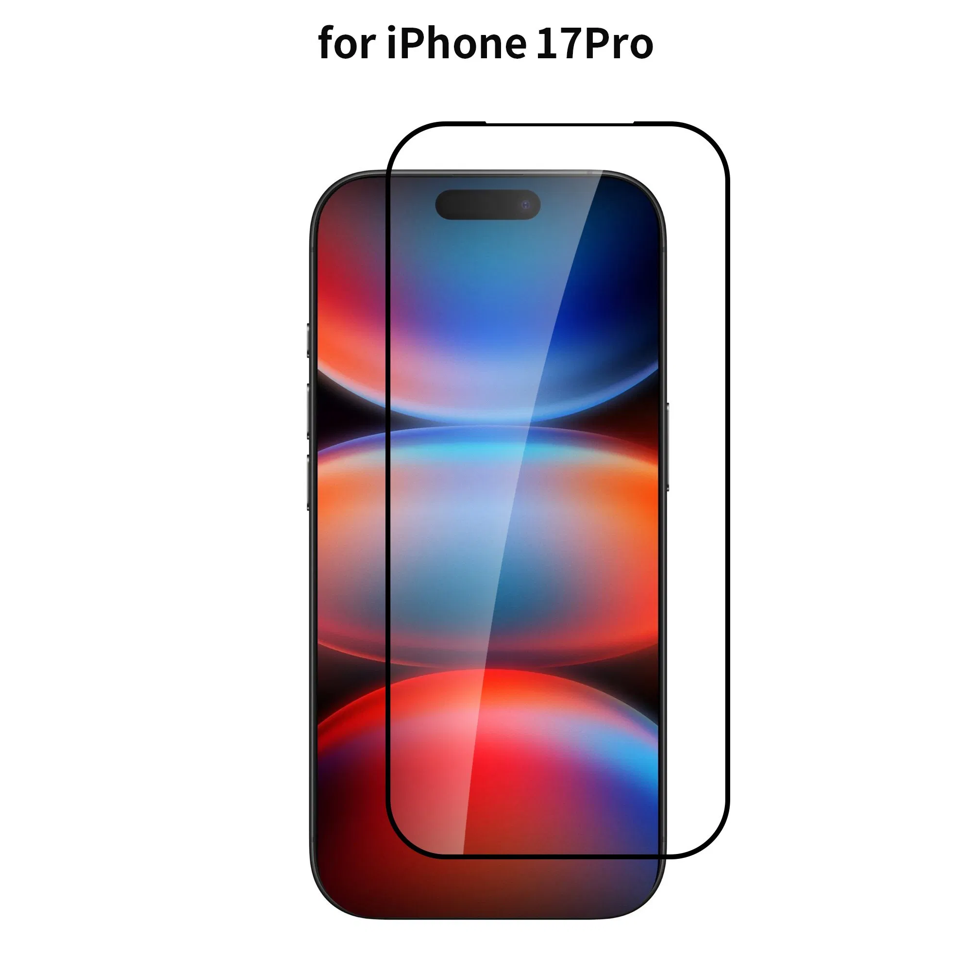 Защитное стекло 2.5D для iPhone 14-17 Pro, 9H, черная рамка