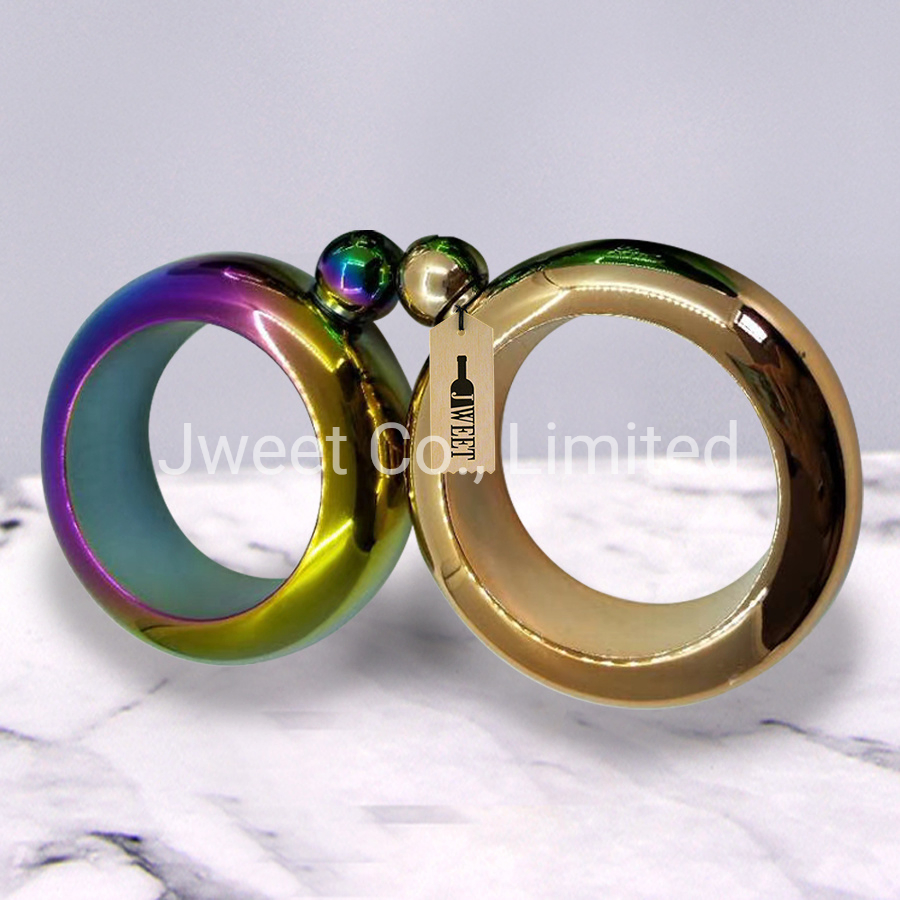 Colorful Bracelet Shape Metal Liquor Flask Hip Flasks for Wine